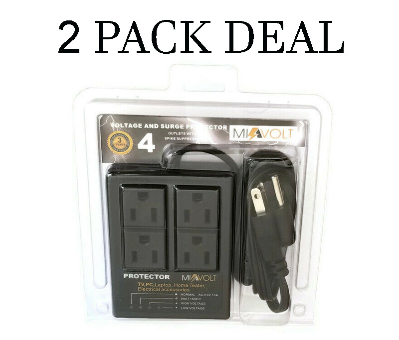 2 PACK Power Surge Protector for LCD LED, Plasma TV's, Electrical Accessories