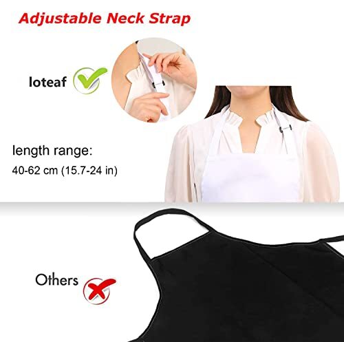 4 Packs Chef Apron, Waterproof Apron, Adjustable Apron Polyester Blend White