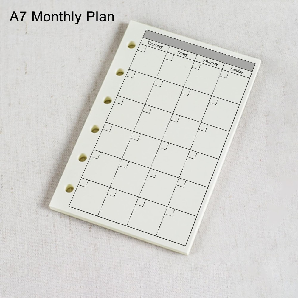 A7 Planner Refills, 3 Pack 135 Sheets/270 Pages A7, Monthly