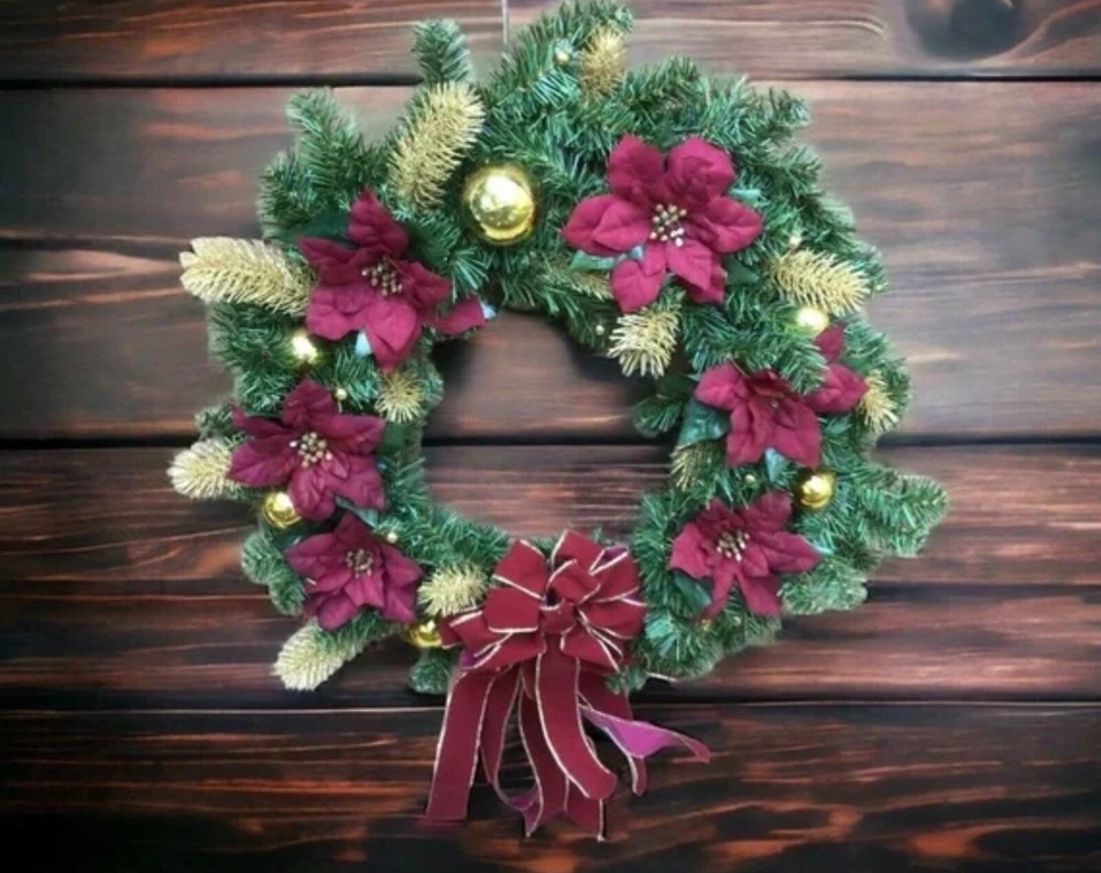 Christmas Holiday Wreath Handmade 21”