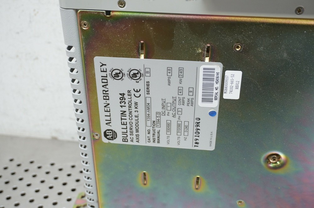 ALLEN-BRADLEY 1394-AM04 SER. B AC SERVO CONTROLLER AXIS MODULE