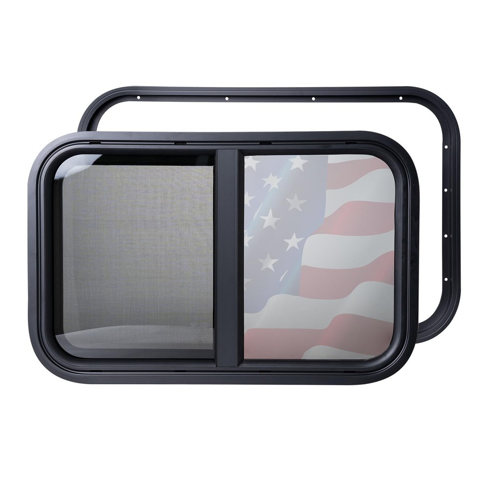 RV Window | 24"W x 15"H | Teardrop Style | Horizontal Sliding Replacement Gla...