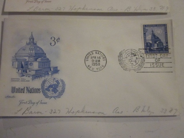 2 UN FDC 1958 GENERAL ASSEMBLY Scott #61-62 ARTMASTER CACHETS