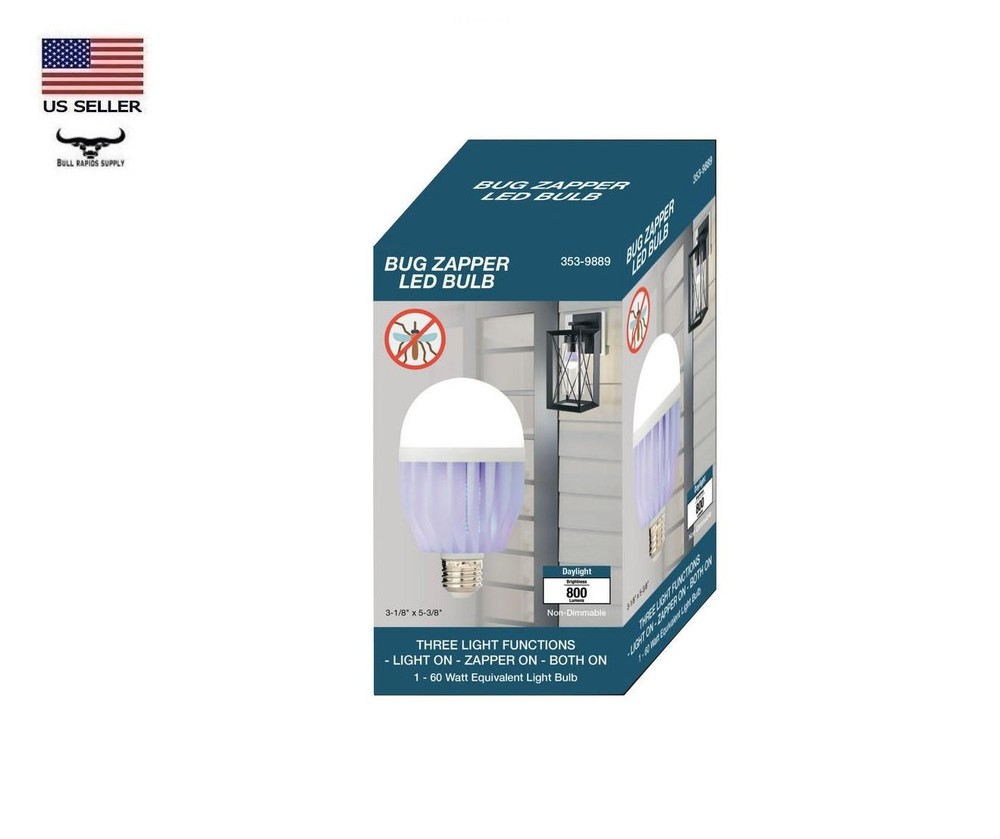 60W Equivalent UV Bug Zapper LED Light Bulb 3 Function Uses Only 7 Watt