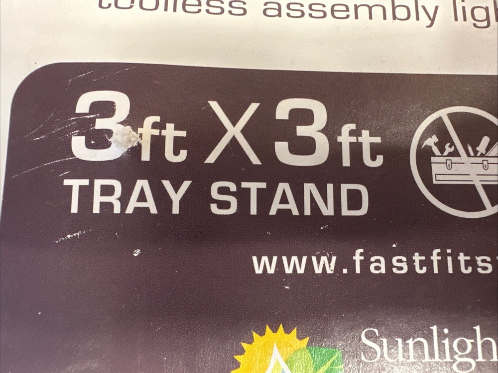 Fast Fit Tray Stand 3’x3’ Toolless Assembly for Hydroponics , White