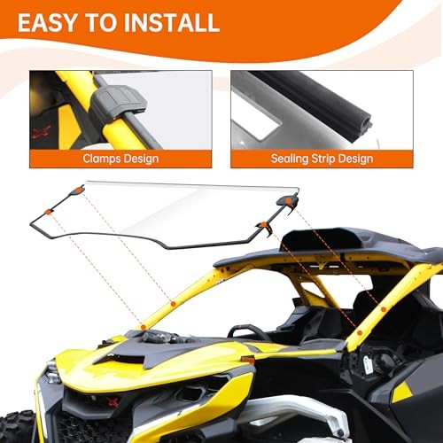 Front Half Windshield Compatible with 2024+ Can-Am Maverick R Accessories