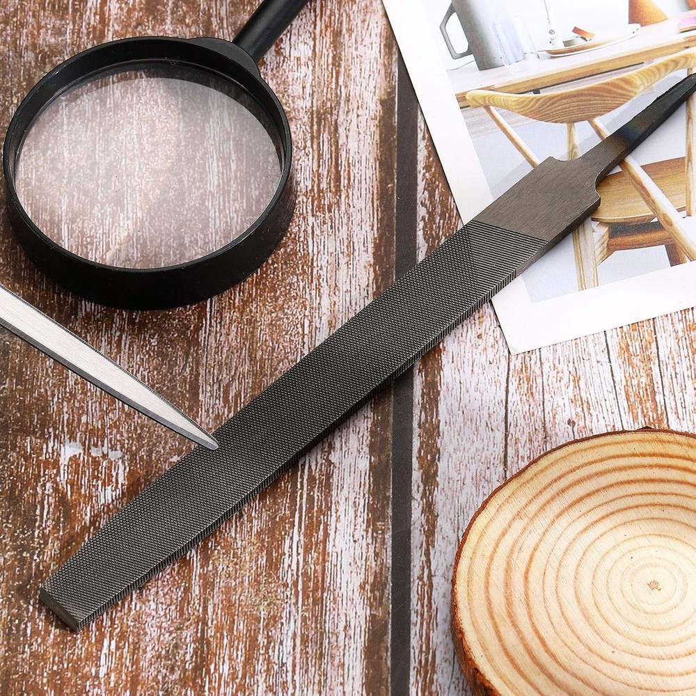 2 Pack Rectangular Cut Axe File, Mill Smooth Cut File Carded, Hardened Steel Fla