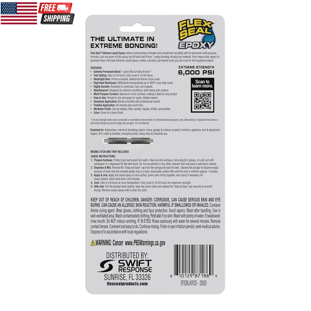 Epoxy, Extreme Liquid, Multi-Purpose, Durable, Permanent, Watertight, Long-Lasti