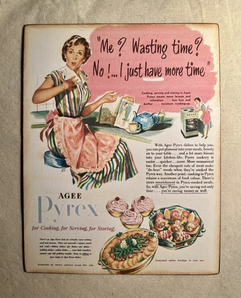 Pyrex Lady, Retro Advertisement, Handcrafted Plaque / Sign #4