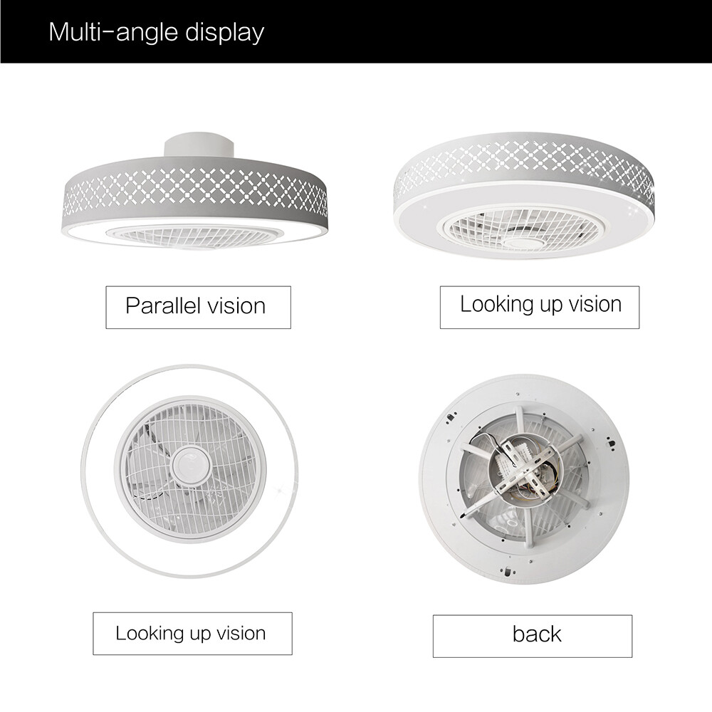 20" Modern Fan Lights Flush Mount LED Ceiling Light kit With Remote Control