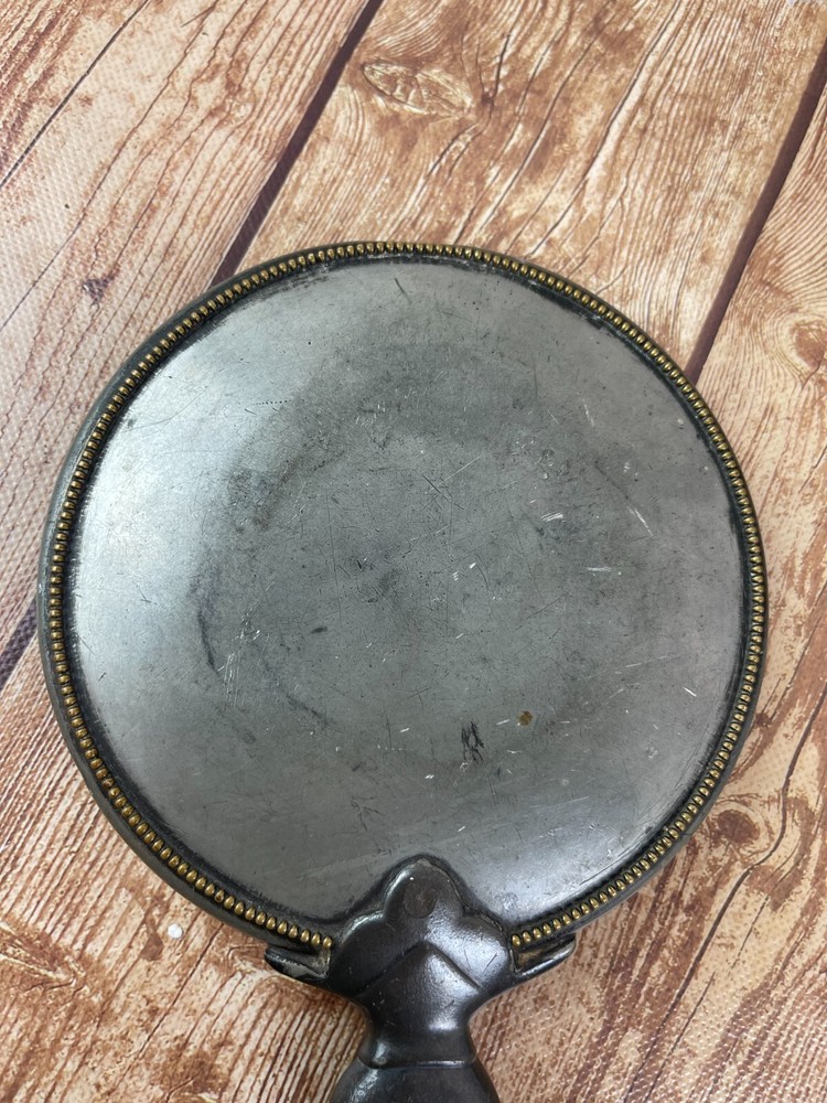 VIctorian hand mirror vintage grey 9 inches