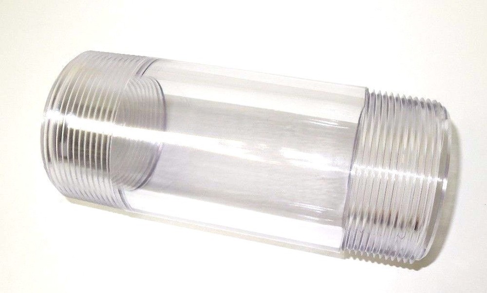 Sight Glass 2" NPT Visionflow Polycarbonate 185 deg F 500 psi Max, 8" lg TSG200