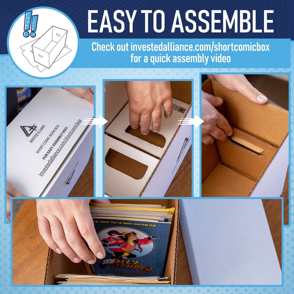 Short Comic Box for 150-175 Comics | Durable Corrugated Cardboard Storage Boxes