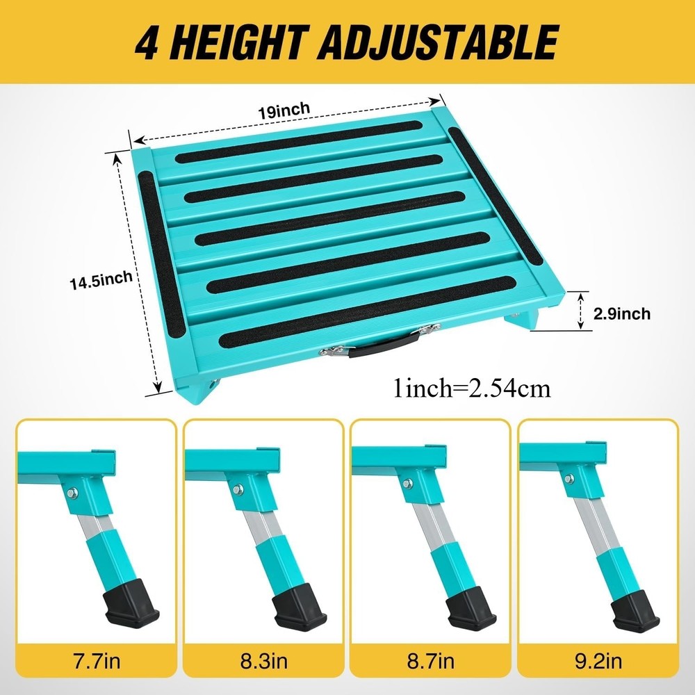 Nilight RV Folding Step Stool 500LB Aluminum Platform w/ Motion Sensor LED Light