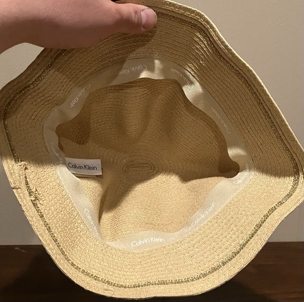 Calvin Klein Beige Woven Hat