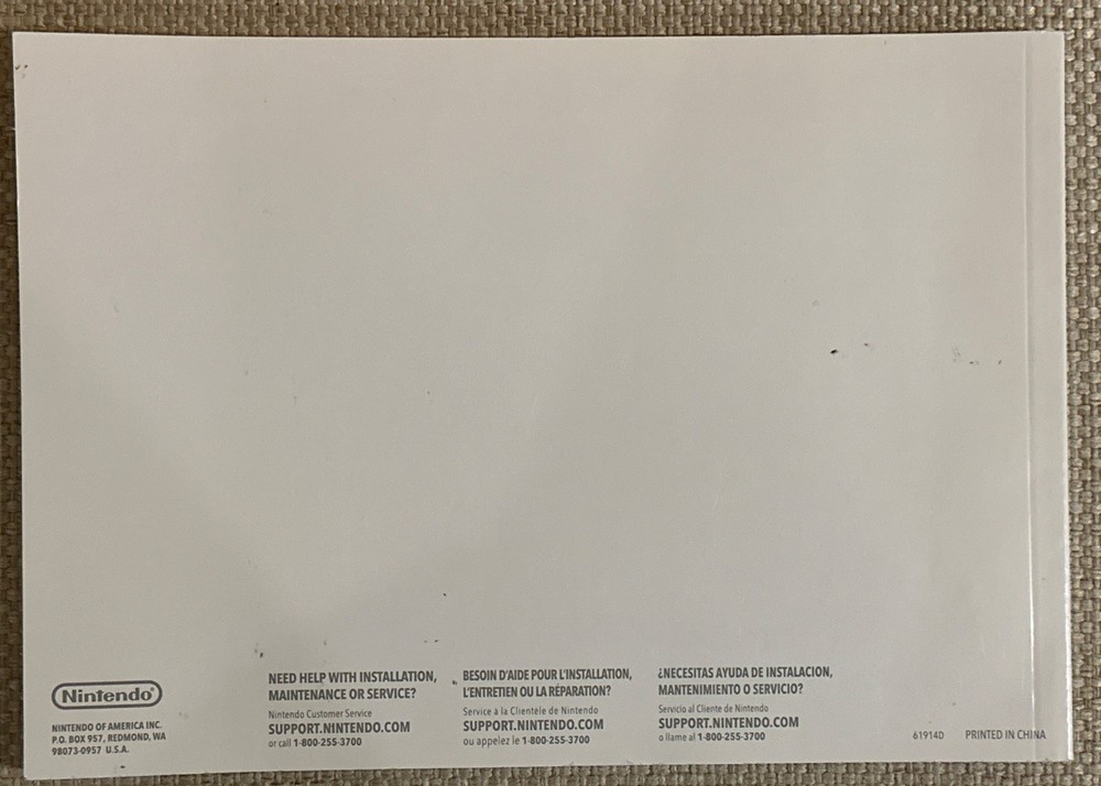 Nintendo Wii Original Console Operations Manual