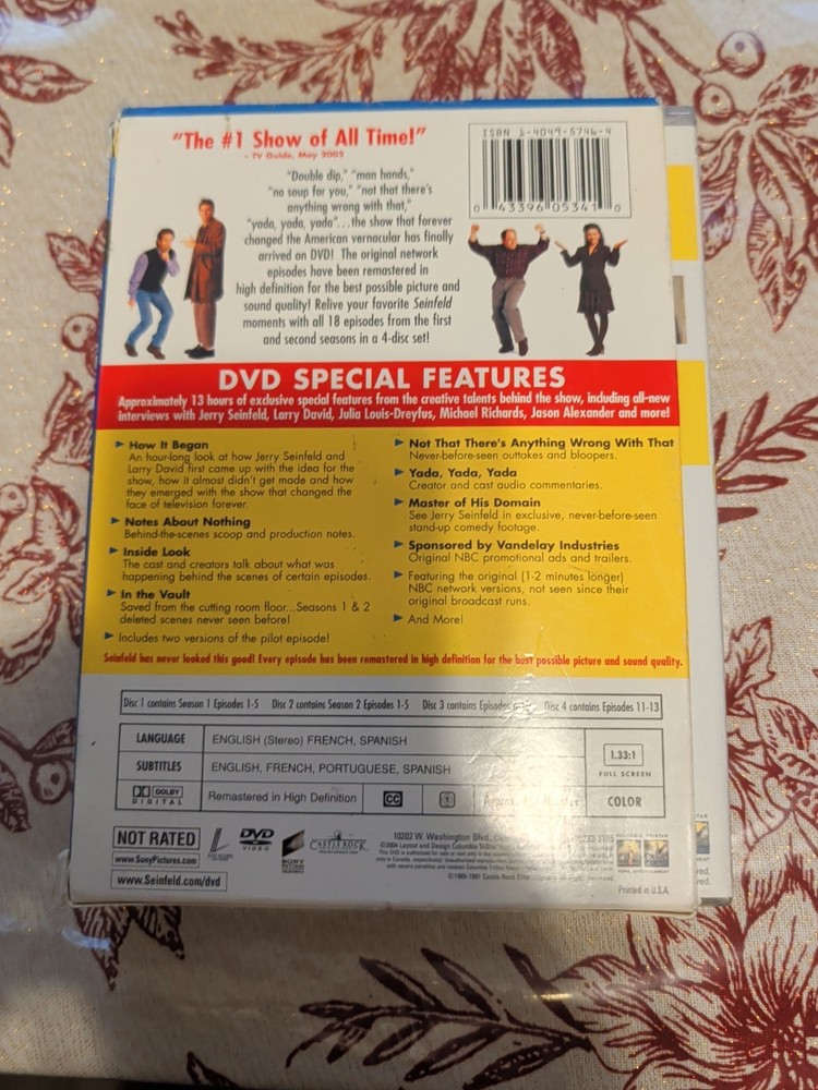 Seinfeld - Seasons 1 2 (DVD, 2004, 4-Disc Set)