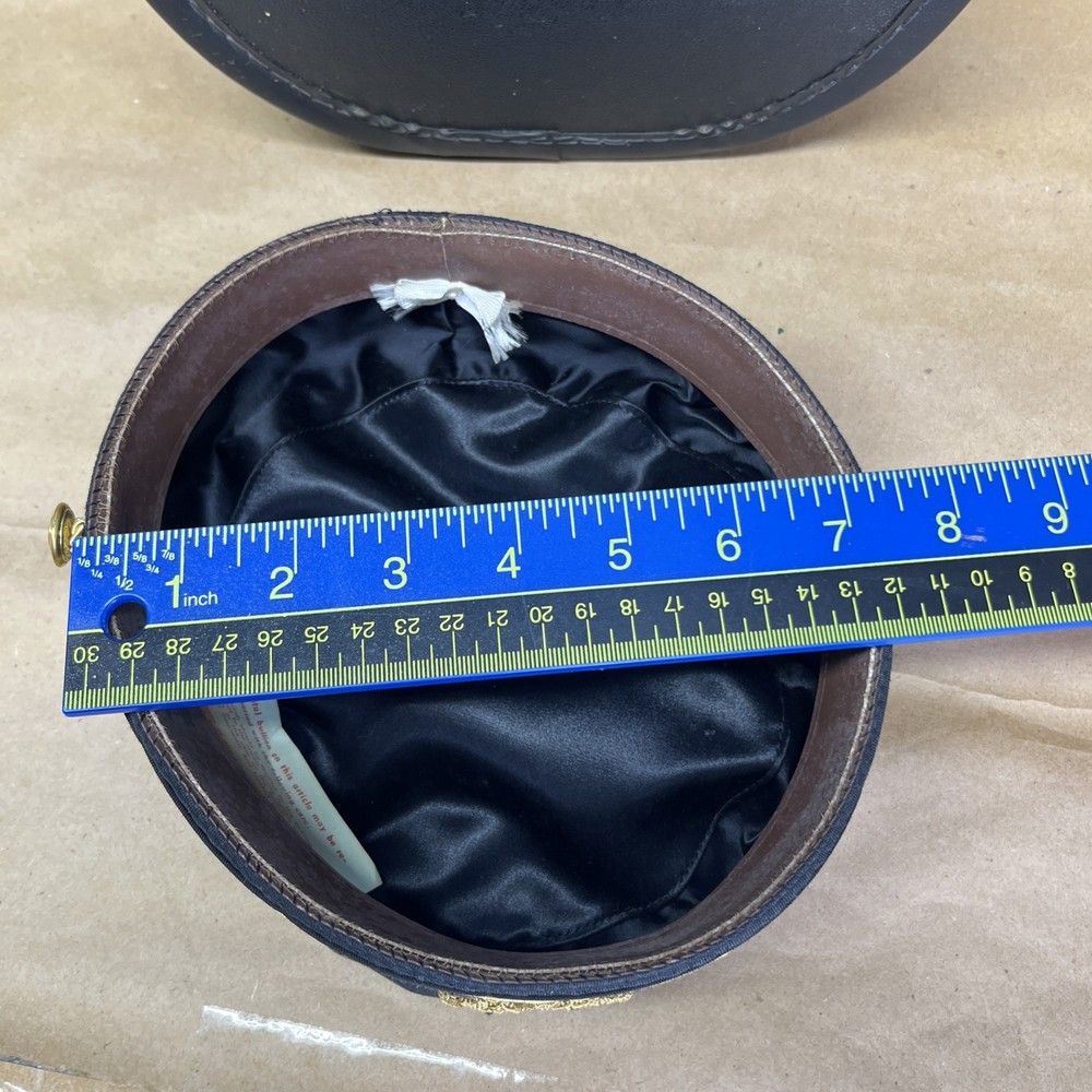 Vtg Masonic 32nd Degree Scottish Rite Mason Cap Hat Double Eagle & Carrying Case