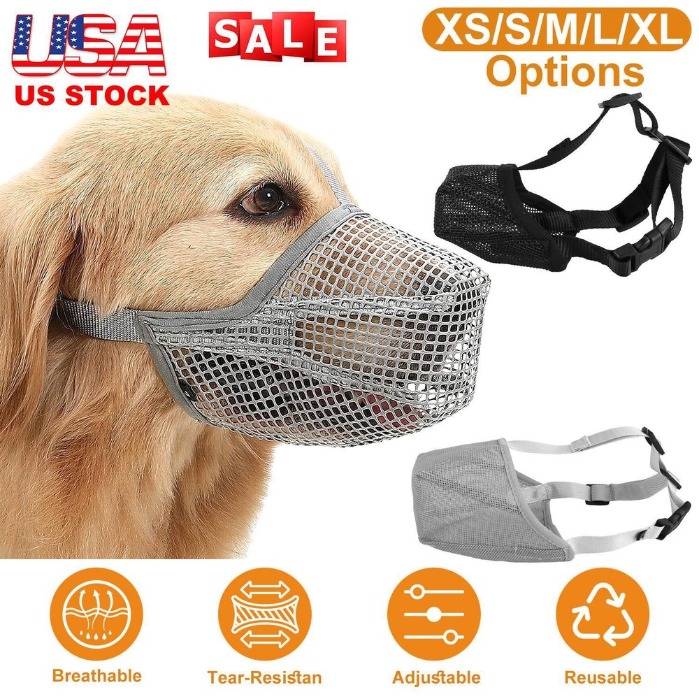Pet Muzzle Mask Soft Mesh Muzzle Adjustable Dog Mouth Cover with Breathable Mesh