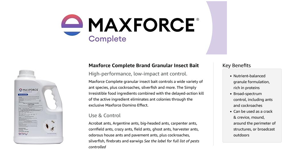4 LB Maxforce Complete Insecticide Insect Bait Control Ant Roach Crickets Earwig