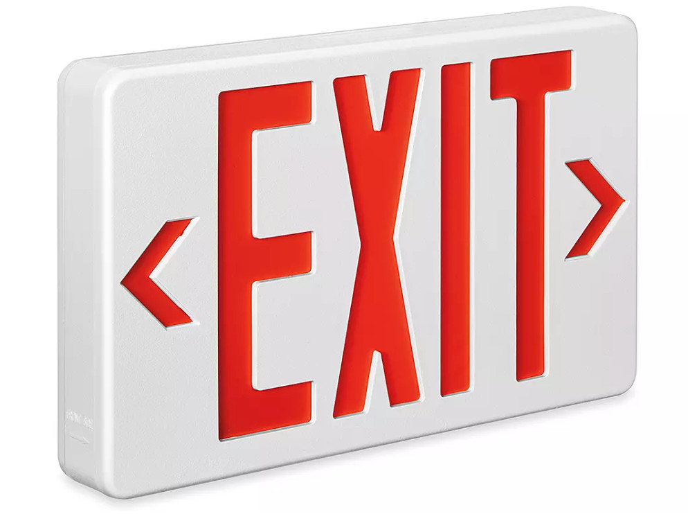 EXTRONIX LED EXIT Sign Red Letters Battery Backup Self-Diagnostic White (WMEX-U-