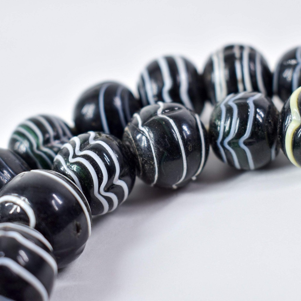 Czech Black and White Trade Beads