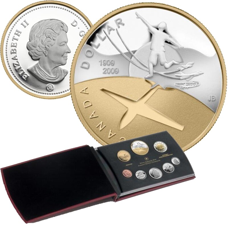 2009 Canada Proof Double Dollar Set - Flight in Canada, 100th Anniversary