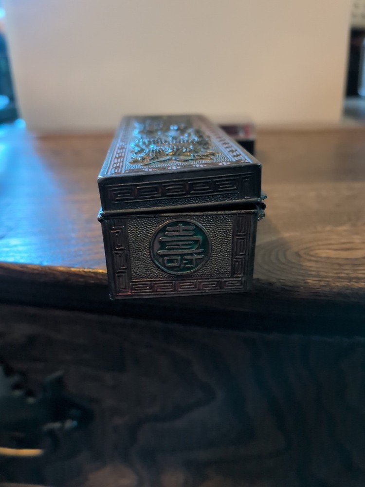 Vintage Brass Oriental Stamp Dispenser