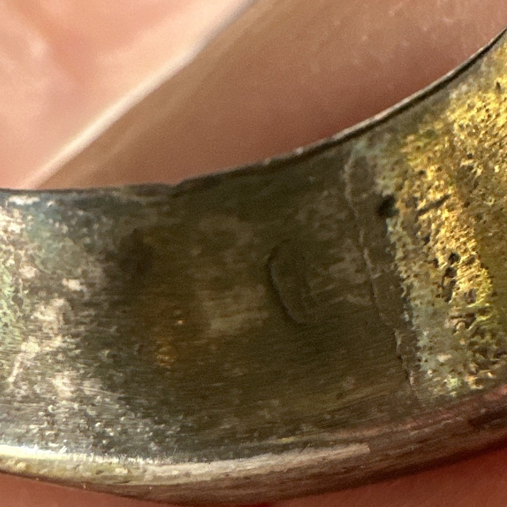 Vintage Sterling Silver Size 8.4 Turquoise Ring