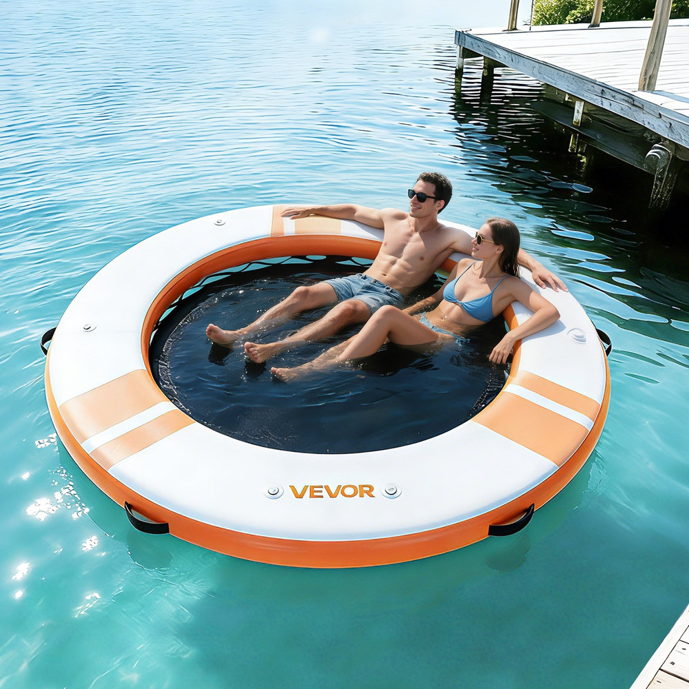Inflatable Floating Dock, 8 FT Inflatable Dock Platform, Orange