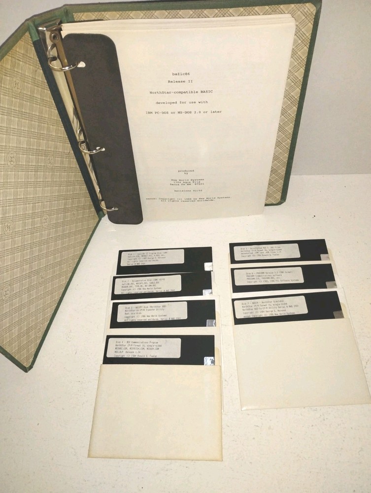 BASIC86 Release II Binder + 7 Disks – NorthStar / CP/M / IBM PC-DOS Set