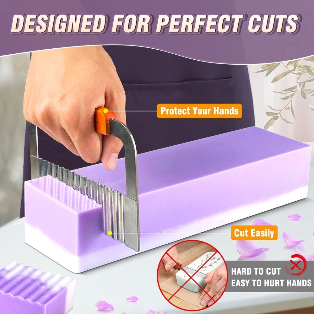 Professional Silicone Soap Mold - 42oz Rectangular Set with Wood Box Included