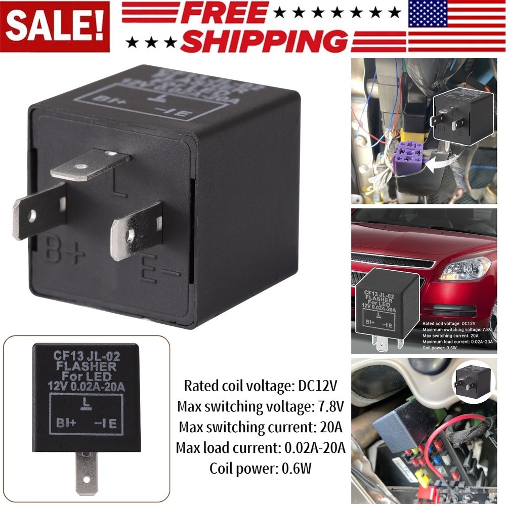 3 Pin Car Flasher LED Relay Fix Light Hyper Flash Turn Signal Decoder CF13 EP34