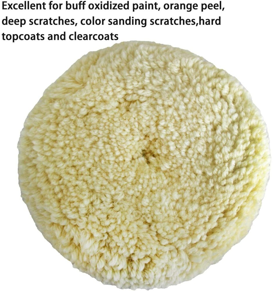 6inch 100% Wool Hook & Loop Grip Buffing Pad for Compound Cutting & Polishing