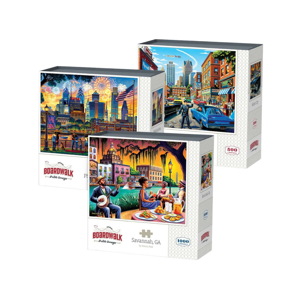 Boardwalk Assorted Jigsaw Puzzles, 3-pack