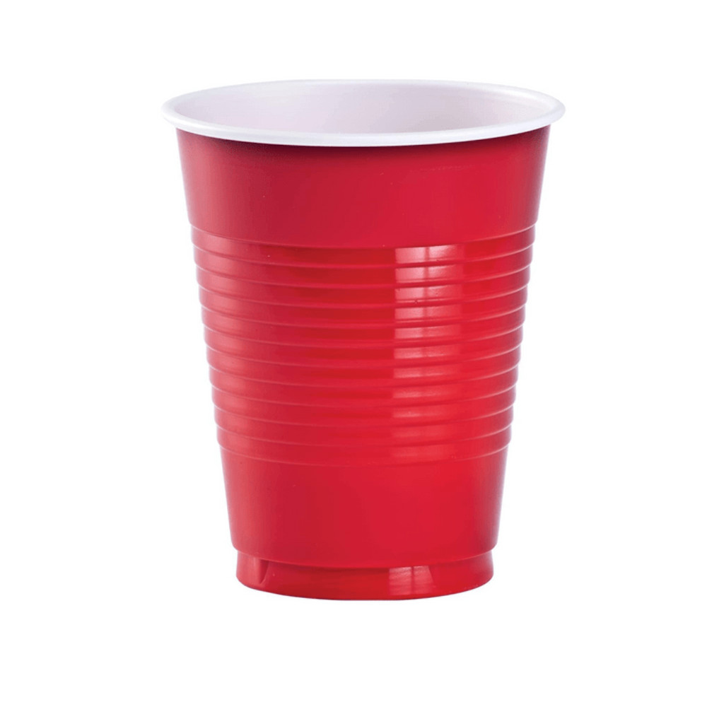 Disposable 9oz Red Plastic Cups: 8 Pack