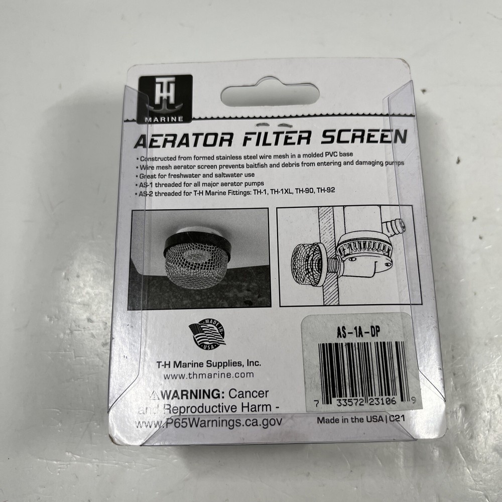 T-H Marine Aerator Filter Screen - Stainless Steel Wire Mesh in Molded PVC Base