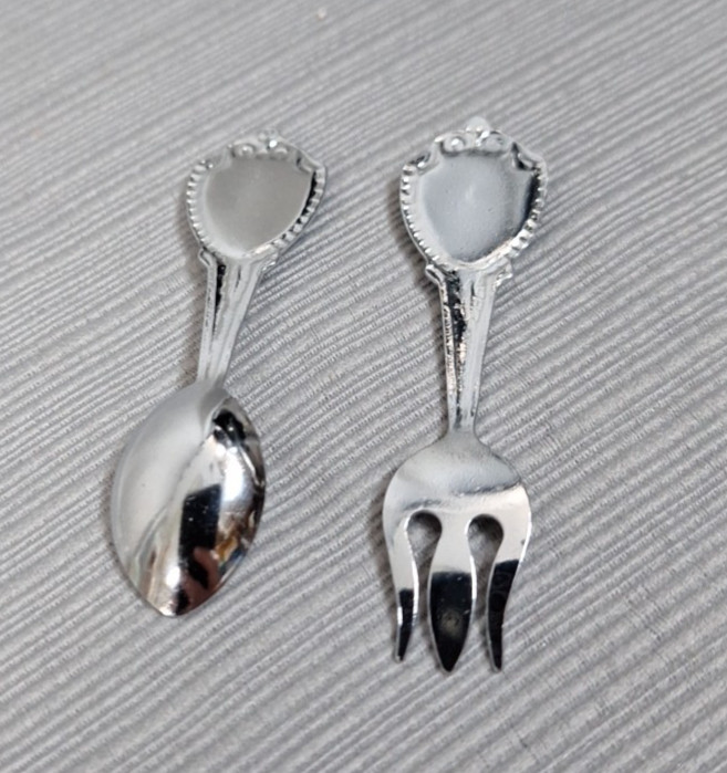 Fairbanks Alaska Soviner Mini Spooon & Fork Set Tiny 2.5"