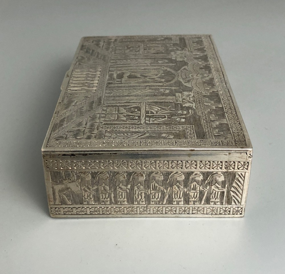 Antique Eastern Solid Silver Cigarette Box 309g BLZX
