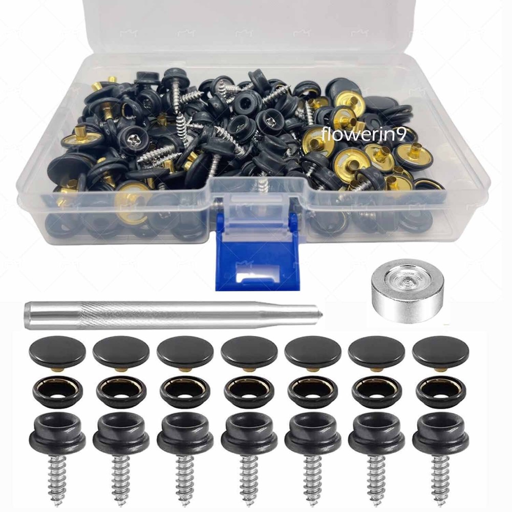 50 sets Brass Fastener Snap Press Stud Cap Button for Marine Boat Canvas Tent