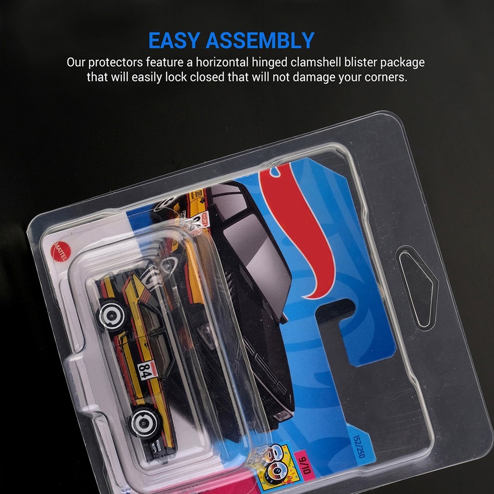 5-100Pack Short Card Clear Protector for Hot Wheels