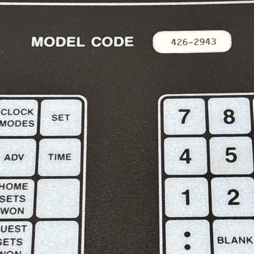 Nevco Scoreboard Controller Operator Volleyball ? Button Overlay Model 426-2943