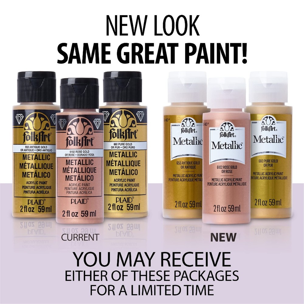 Metallic Acrylic Paint Assorted Colors 2 Ounce 663 Solid Bronze Single