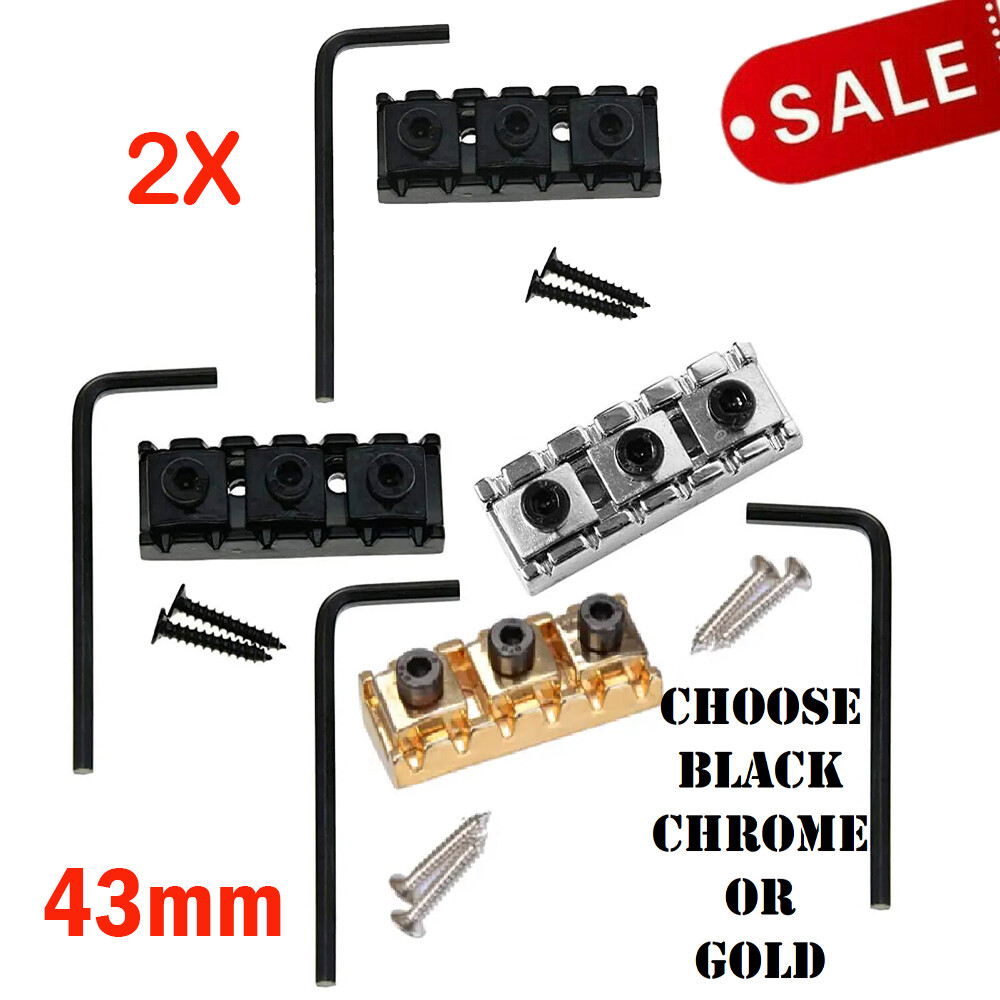 2 Sets Guitar Locking Nut 43mm String Lock For Floyd Rose Tremolo Bridge US