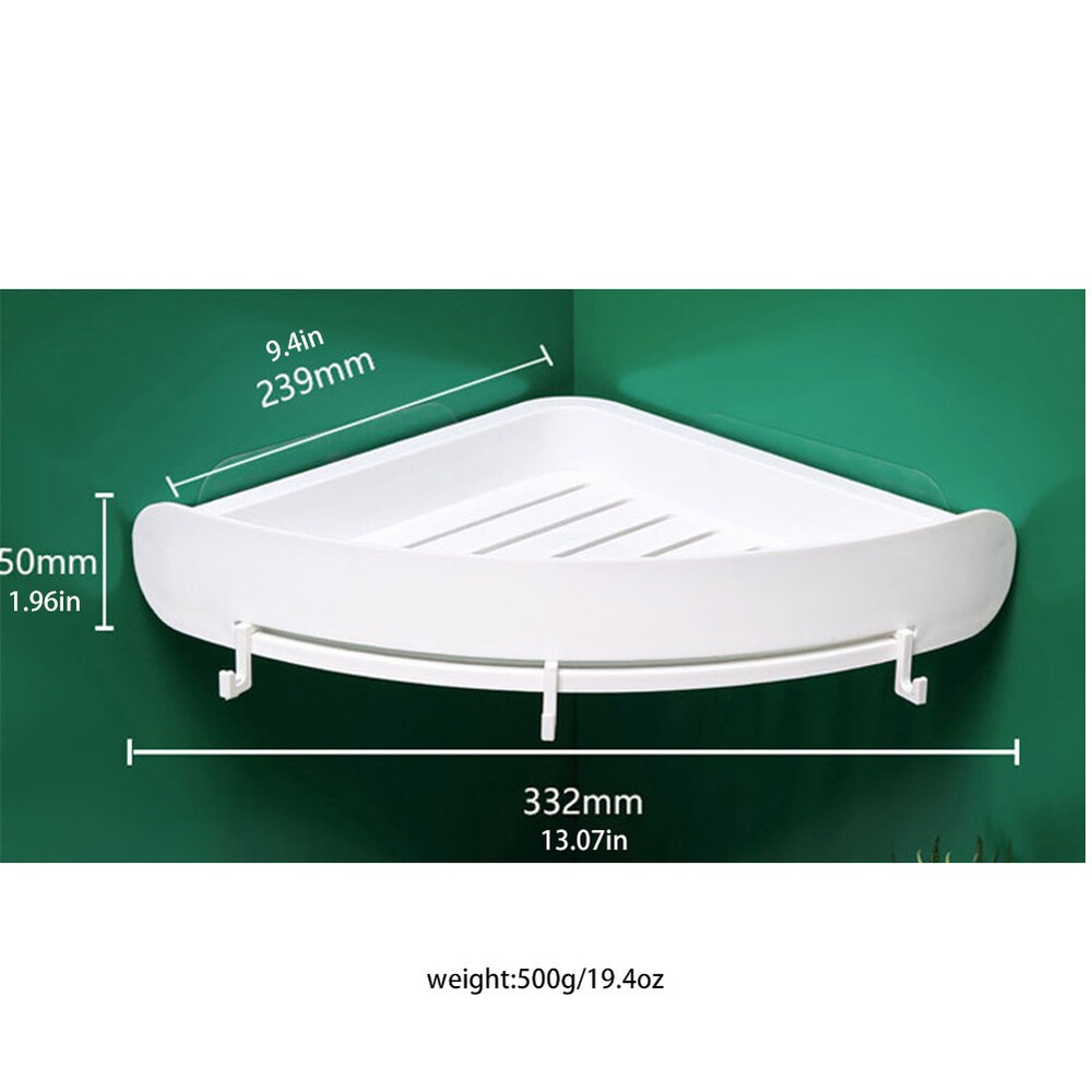 US 1-2Pc Triangular Shower Shelf Corner Storage Rack Bathroom Organizer Holder