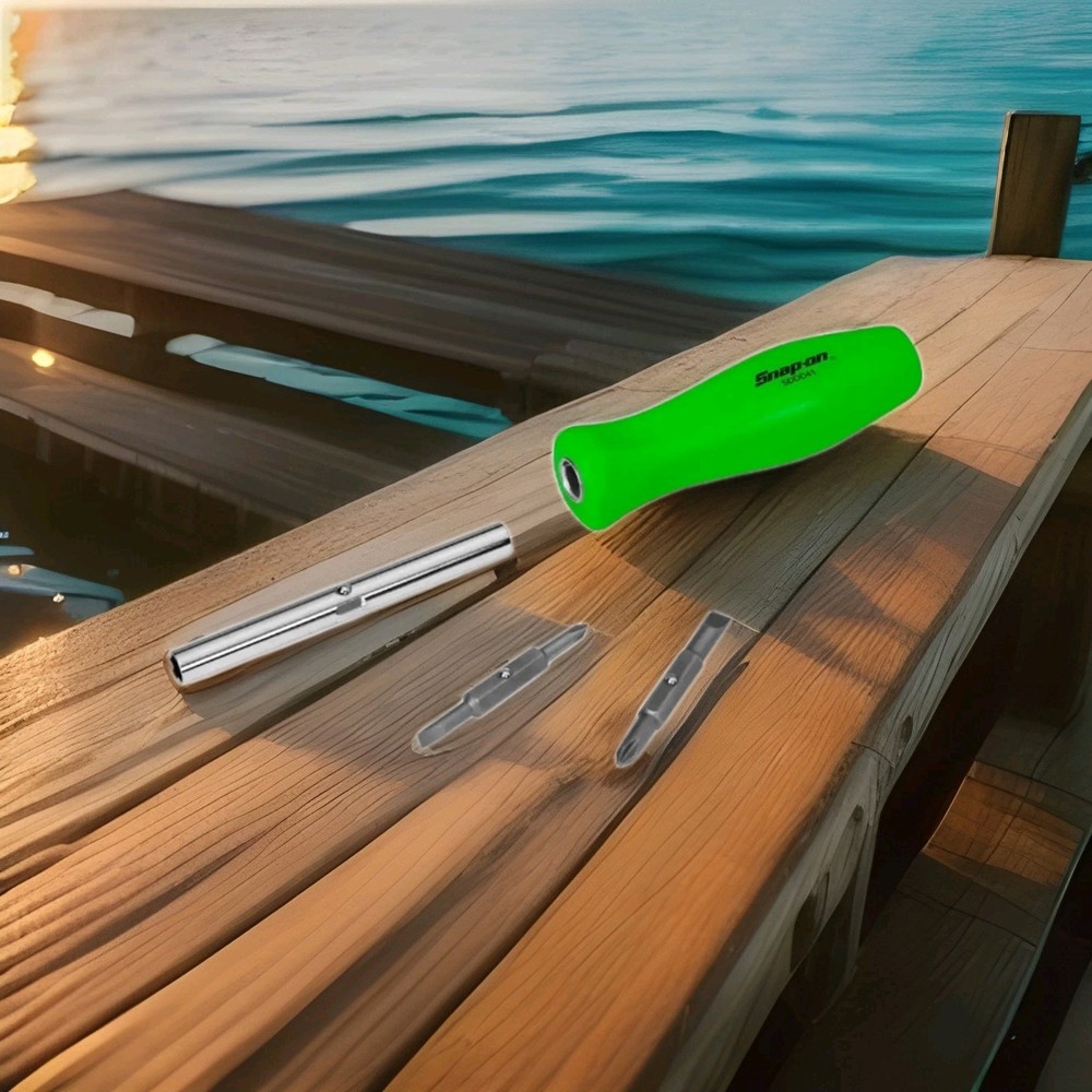 Snap on tools Reversible screwdriver 4 Pcs set 4 Bits Flat Philips SDDD41 GREEN!