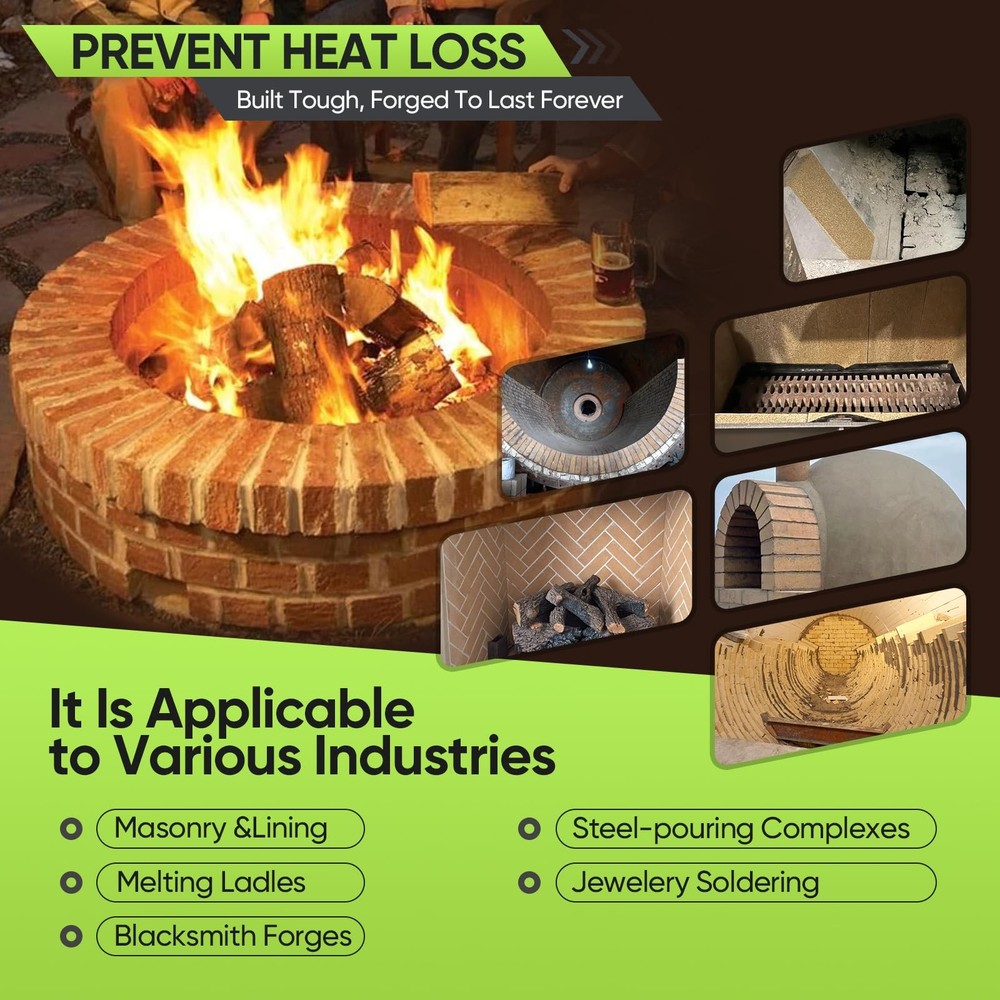 4-Pack High Temp Firebricks 3000°F Insulating 9"x4.5"x2.5"Fireclay Refractory...