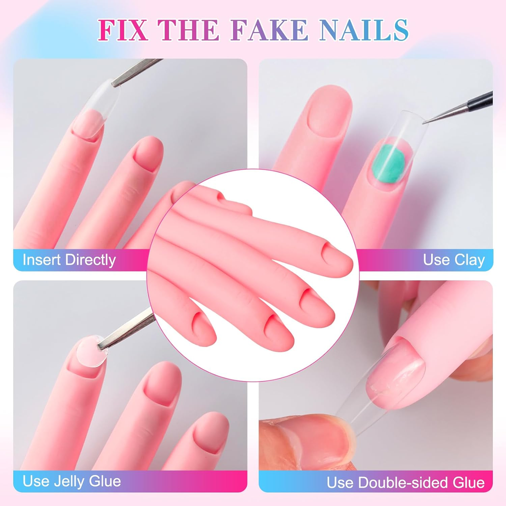 Nail Practice Hand for Acrylic Nails Mannequin Hand for Nails Practice Flex...