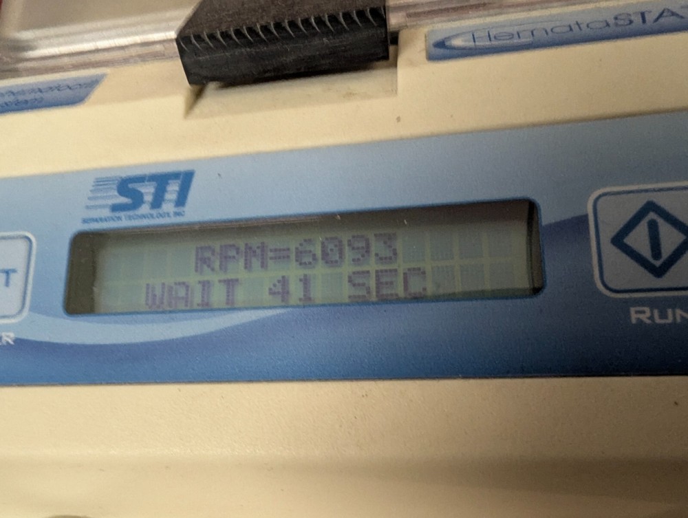 Seperation Technology STI HemataSTAT-II 100-100 Microhematocrit System Microfuge