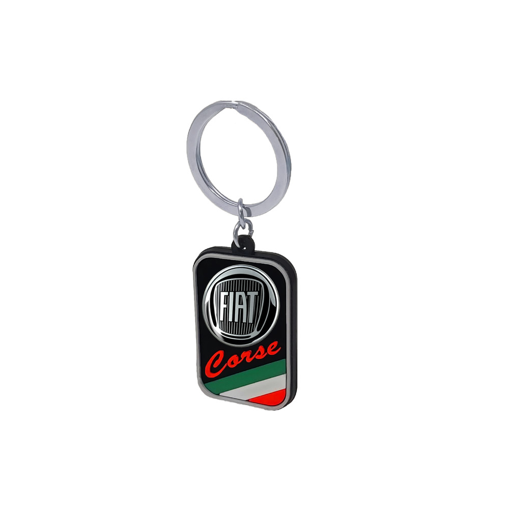Fiat Black Key Ring Keychain, 4.2 X 2.6 Cm